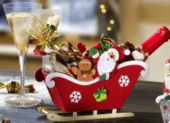 Weihnachts-Schlitten mit Weihnachtsleckereien