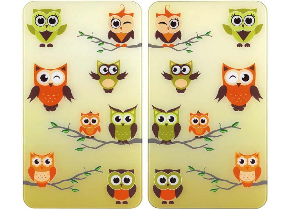 WENKO Herdabdeckplatten Eulen, 2er-Set