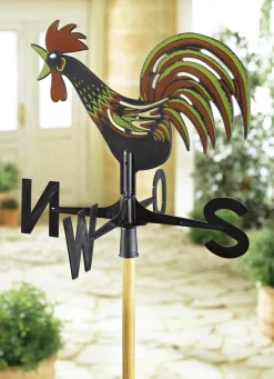 Wetterhahn aus zweifarbig bemaltem Kunststoff