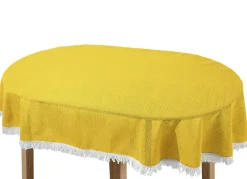 Wind- und wetterfeste Gartentischdecke mit Fransenabschluss