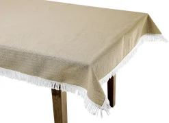 Wind- und wetterfeste Gartentischdecke mit Fransenabschluss