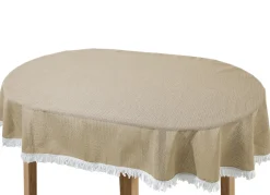 Wind- und wetterfeste Gartentischdecke mit Fransenabschluss