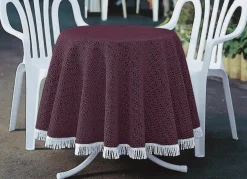 Wind- und wetterfeste Gartentischdecke mit Fransenabschluss