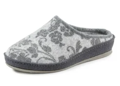 Wollfilz-Pantoffel mit floralem Druck