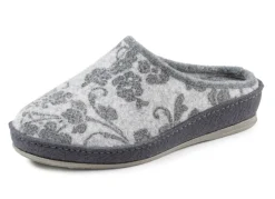 Wollfilz-Pantoffel mit floralem Druck
