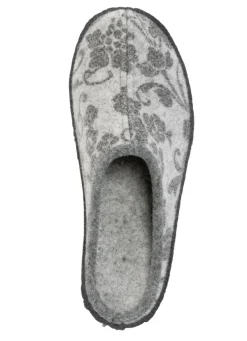 Wollfilz-Pantoffel mit floralem Druck