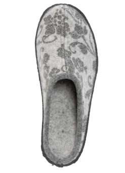Wollfilz-Pantoffel mit floralem Druck