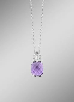 Zauberhafte Eleganz: Anhänger mit echt Amethyst und Ankerkette