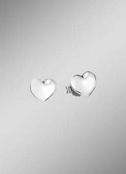 Zeitlos elegante Herz-Ohrstecker aus Silber 925/- fein