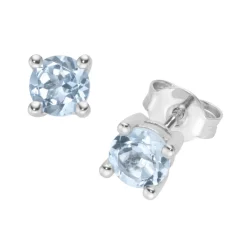 Zeitlose Eleganz: Ohrstecker mit beh. Blautopas