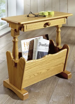 Zeitungstisch aus massivem Eichenholz