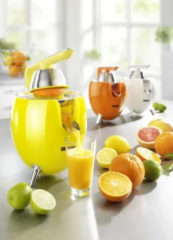 Zitruspresse mit Tropfstopp und Start-/ Stopp-Automatik
