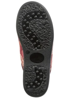 Zweierpack, gefütterte Damen-Hausschuhe, Weite H, mit Textildruck