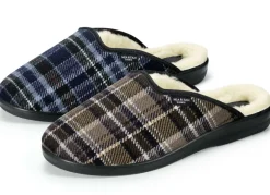 Zweierpack, gefütterte Herren-Hausschuhe, mit Wolle