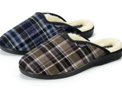 Zweierpack, gefütterte Herren-Hausschuhe, mit Wolle