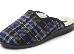 Zweierpack, gefütterte Herren-Hausschuhe, mit Wolle