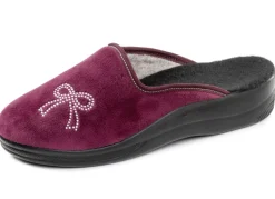 Zweierpack, klassische Damen-Hausschuhe, Weite G, mit funkelnden Glitzersteinchen