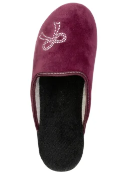 Zweierpack, klassische Damen-Hausschuhe, Weite G, mit funkelnden Glitzersteinchen