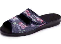 Zweierpack, klassische Damen-Hausschuhe, Weite H, mit Klettverschluss