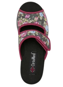 Zweierpack, klassische Damen-Hausschuhe, Weite H, mit Klettverschluss