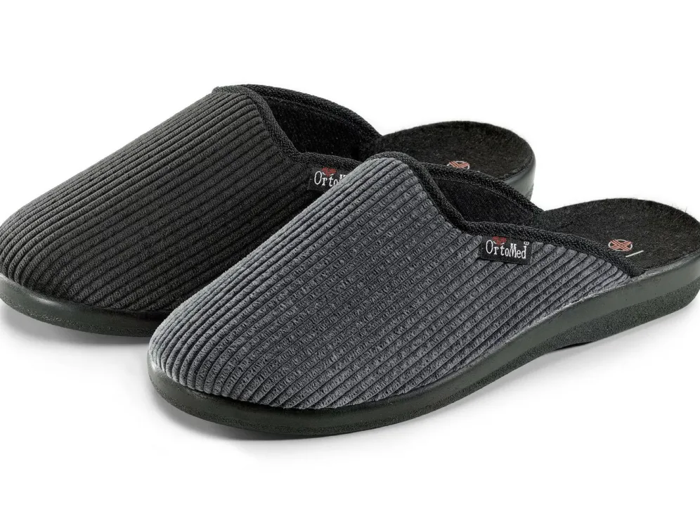 Zweierpack, klassische Herren-Hausschuhe, Weite H, mit anatomisch geformtem Fußbett