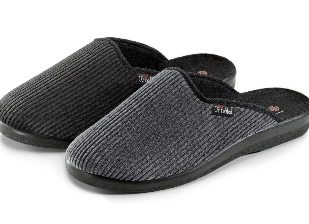 Zweierpack, klassische Herren-Hausschuhe, Weite H, mit anatomisch geformtem Fußbett