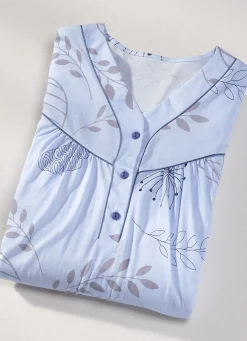 Zweierpack Nachthemden, 3/4 -langen Ärmeln mit Knopfleiste