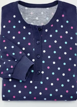 Zweierpack Nachthemden, knielang mit langer Knopfleiste