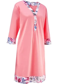 Zweierpack Nachthemden, kürzer geschnitten mit Knopfleiste