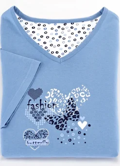 Zweierpack Nachthemden, kürzer geschnitten aus Baumwolle