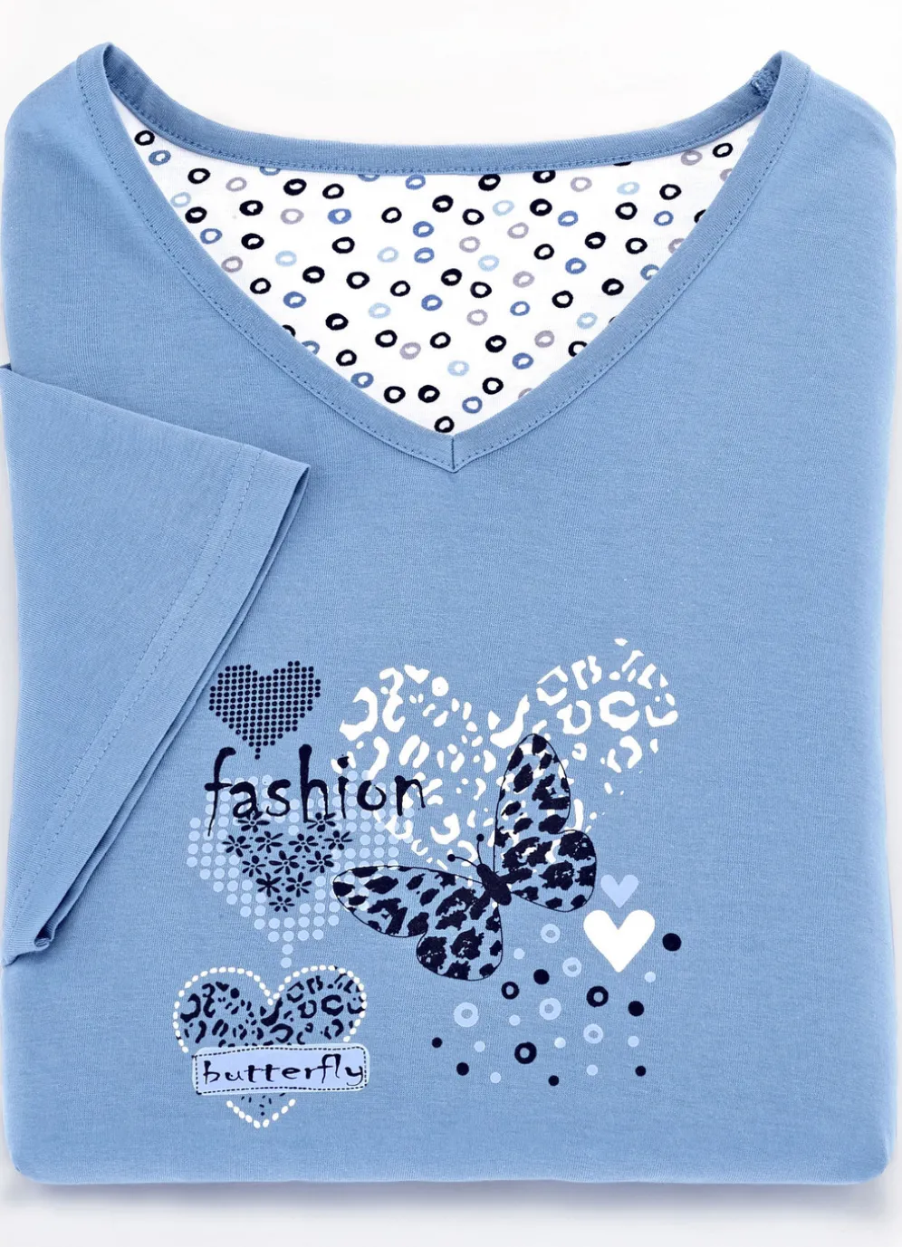 Zweierpack Nachthemden, kürzer geschnitten aus Baumwolle