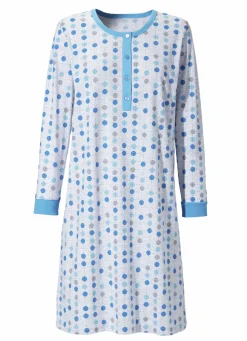 Zweierpack Nachthemden, Langarm mit Knopfleiste und Bündchen