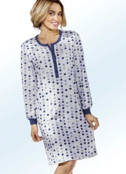 Zweierpack Nachthemden, Langarm mit Knopfleiste und Bündchen