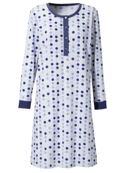 Zweierpack Nachthemden, Langarm mit Knopfleiste und Bündchen