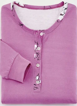 Zweierpack Nachthemden mt Knopfleiste und langen Ärmeln