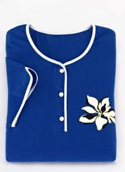 Zweierpack Nachthemden, wadenlang und mit Knopfleiste