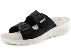 Zweierpack Pantoletten aus Nubuk- und Nappasynthetik