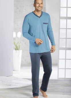 Zweierpack Schlafanzüge mit V-Ausschnitt und offenen Abschlüssen