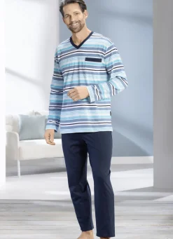 Zweierpack Schlafanzüge mit V-Ausschnitt und offenen Abschlüssen