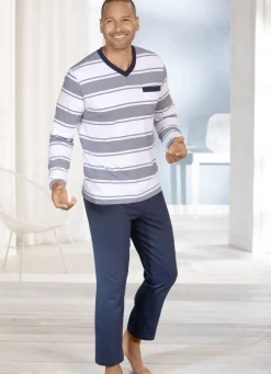 Zweierpack Schlafanzüge mit V-Ausschnitt und offenen Abschlüssen