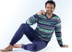 Zweierpack Schlafanzüge mit V-Ausschnitt und Bündchenabschlüssen