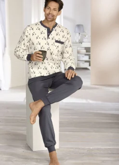 Zweierpack Schlafanzüge mit Knopfleiste und Bündchenabschlüssen