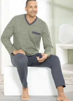 Zweierpack Schlafanzüge mit V-Ausschnitt und offenen Abschlüssen