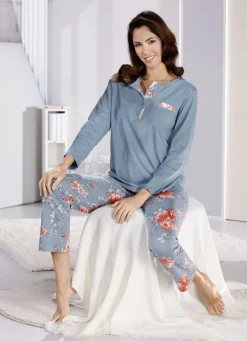 Zweierpack Schlafanzüge mit langen Ärmeln und langer Hose