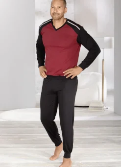 Zweierpack Schlafanzüge mit V-Ausschnitt und Bündchenabschlüssen