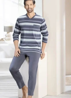 Zweierpack Schlafanzüge mit V-Ausschnitt und offenen Abschlüssen