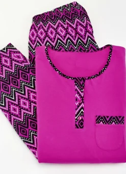 Zweierpack Schlafanzüge mit Brusttasche und Knopfleiste