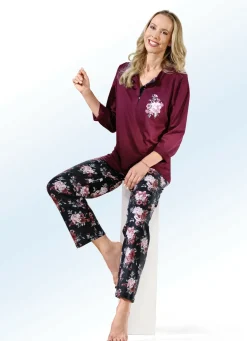 Zweierpack Schlafanzüge mit langen Ärmeln und Knopfleiste