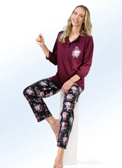 Zweierpack Schlafanzüge mit langen Ärmeln und Knopfleiste