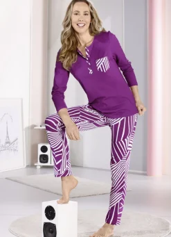 Zweierpack Schlafanzüge von Laurina mit Knopfleiste